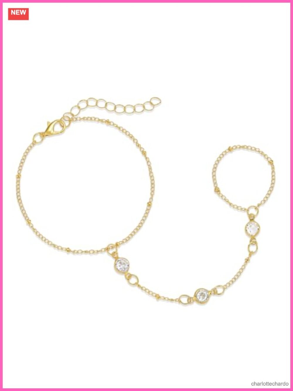 14K Gold Plated Link Chain Bracelet Set Adjustable Stackable Women's Jewelry